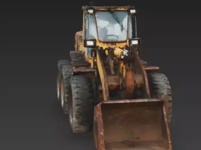 Abandoned Industrial Wheel Loader 3D Model Low-poly 3D model