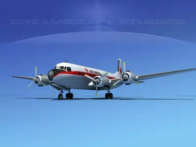 Douglas DC-7B Air Canada 3D model