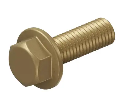 Antique Brass Flanged Bolt 3D model