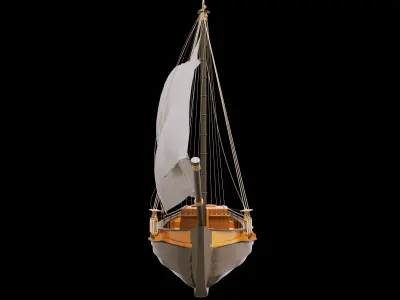 Ship Gaff sloop  3D model