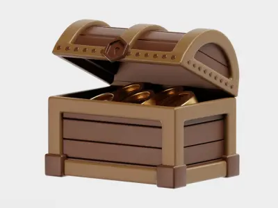 Treasure Chest Treasure box Low-poly 3D model