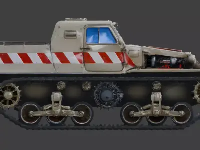 Realistic Hard Sci-Fi Half-Track Scout Low-poly 3D model purchase