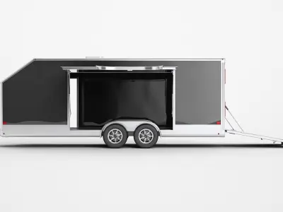 Enclosed Car Hauler Trailer 16 3D model