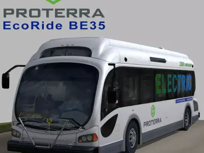 Proterra EcoRide BE35 Electric bus Low-poly 3D model