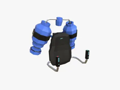 Jetpack Low Poly F03 - SciFi Character Design Low-poly 3D model