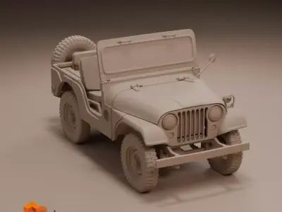 JEEP WILLYS M38A1  1-87 HO - SCALE 3D print model
