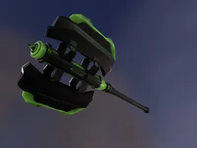Game Ready necrotic axe Low-poly 3D model