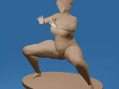 Thick Woman Performing a Kata 3D print model
