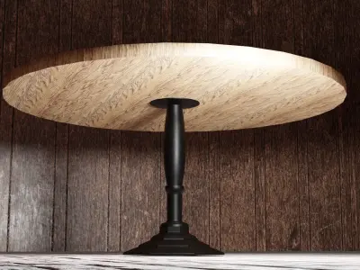 Antique Oak Poker Table Low-poly 3D model