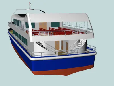 Passenger trip ship 3D model