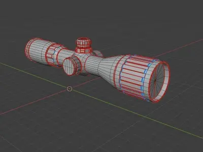 optical sight Low-poly 3D model