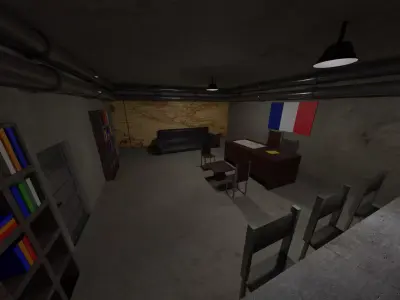 Military Bunker - France Low-poly 3D model