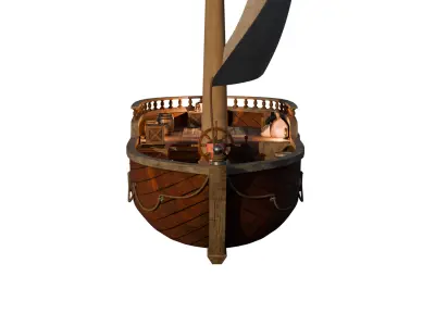 Stylized old boat  3D model
