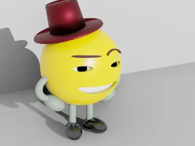 Yellow smiley emoji Free 3D model