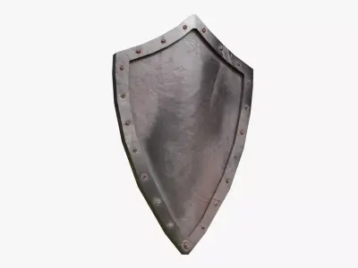 Medieval Iron Shield Low-poly 3D model