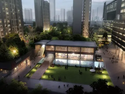 3Dmax fashion city commercial square building 210 3D model