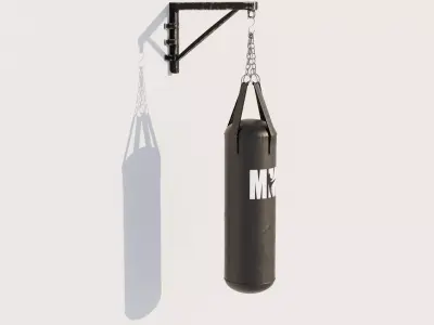 Boxing Punching Bag with Wall Mount - Game Ready Free low-poly 3D model
