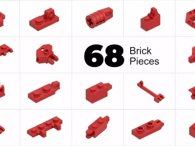 TwindBricks3D - 68 Piece Hinge Part Collection - Part 1 3D print model