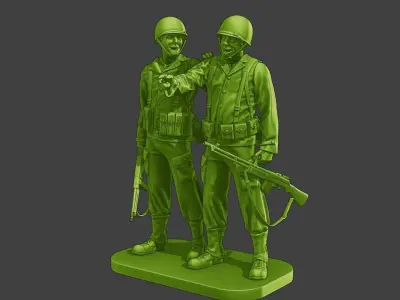 American soldiers ww2 laugh A15 3D print model