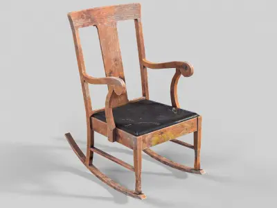 Old Dirty Rocking Chair Low-poly 3D model