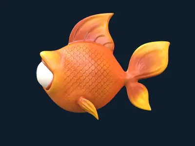 Cartoon Fish Low-poly 3D model 4