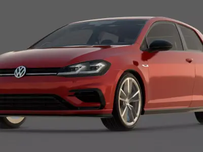 2019 Volkswagen Golf R 3D Model  The Hot Hatch Benchmark Low-poly 3D model