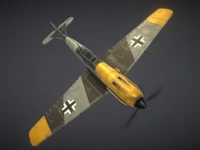 Messerschmitt BF109E Low-poly 3D model