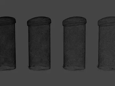 Ultra-Realistic Damaged Concrete Column 8K Photogrammetry Low-poly 3D model