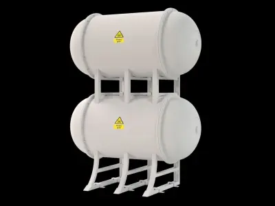 Sci-Fi Toxic Gas Barrels 3D model