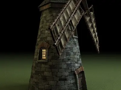 Medieval Windmill 3D model