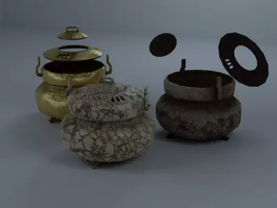 Incense burner PBR low-poly game ready Free low-poly 3D model