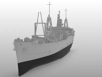 USS THUBAN  Andromeda class WW2 attack cargo ship print ready 3D print model