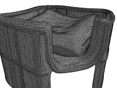 Rustic Upcycled Barrel Pet Bed Low-poly 3D model