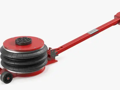 Compact Air Spring Vehicle Jack Red Rigged for Maya 3D model