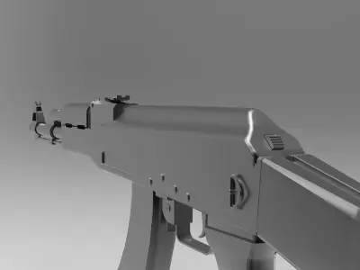 Ak-47 Without Textures Low-poly 3D model