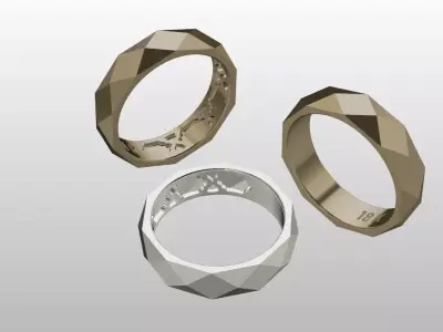 Minimal Ring - Gold Silver 3D model