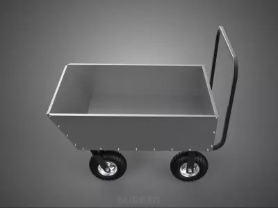 HEAVY DUTY METAL UTILITY CART TROLLEY HAND PLATFORM TRUCK PALLET 3D model