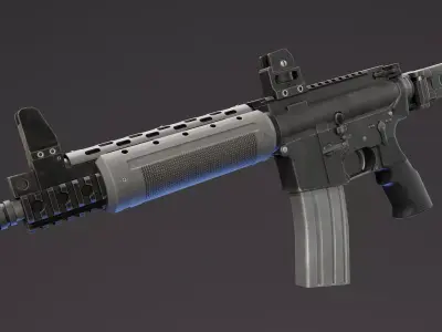 LR300 Assault Rifle Low-poly 3D model