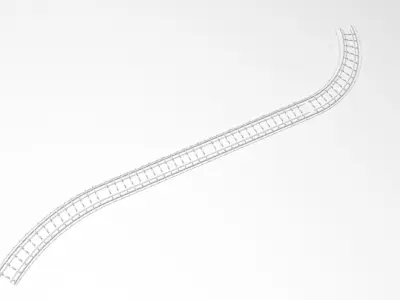 Railway Track 3D model shop