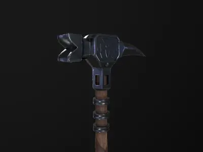 Medieval War Hammer PBR Low-poly 3D model