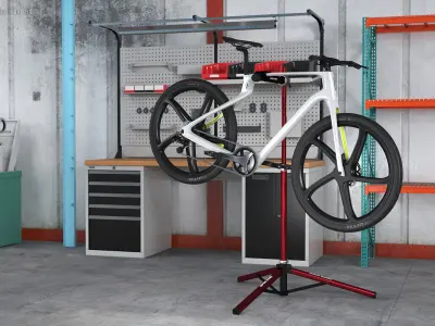 Bike on Repair Stand 3D model