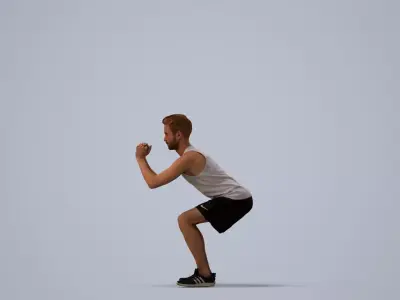 00077Nash003 - Adult Caucasian man exercising in sports 3D model