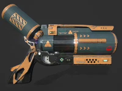 FUTURISTIC SYFY GUN WEAPON Low-poly 3D model