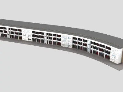Realistic European City Block Building 39 Low-poly 3D model