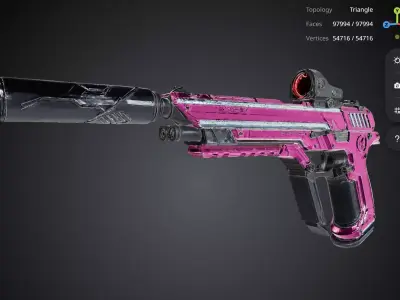 Pink Gun 3D model