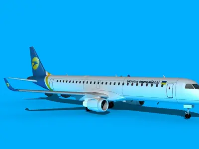 Embraer Emb-190 Ukraine Intl 3D model