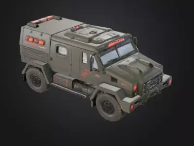 Stylized Armored Tactical Vehicle Low-poly 3D model