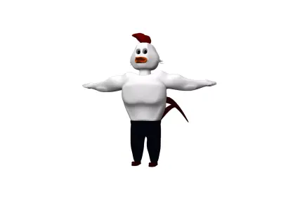 Cartoon Chicken Low-poly 3D model