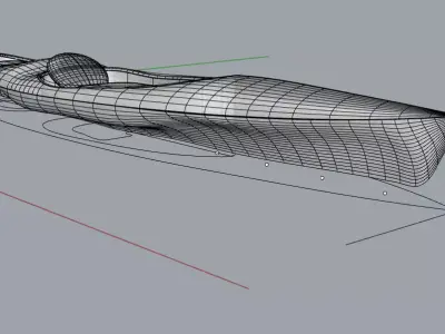 Canoe boat Low-poly 3D model