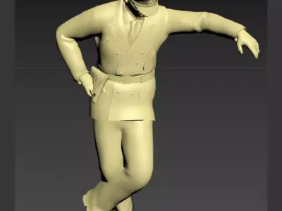 WW2  German naval officers  3D print model